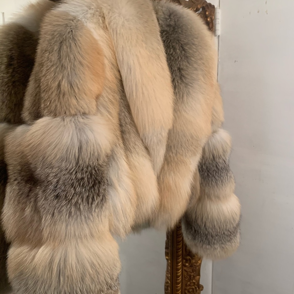 REAL Golden Island Fox Fur Coat - Picture 3 of 7